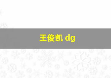 王俊凯 dg